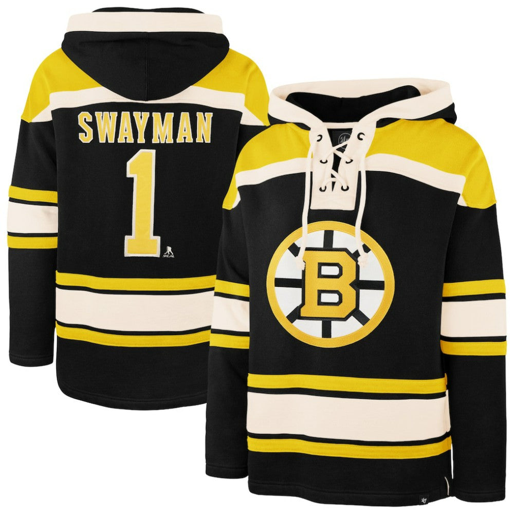 Jeremy Swayman Boston Bruins '47 Player Name & Number Lacer Hoodie -  NHL Hoodies