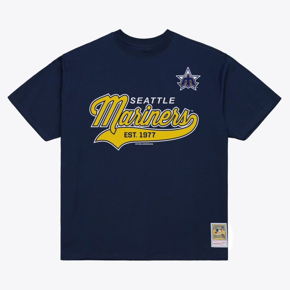 Seattle Mariners Mitchell & Ness Script Sweep Arch T-Shirt - MLB T-shirts