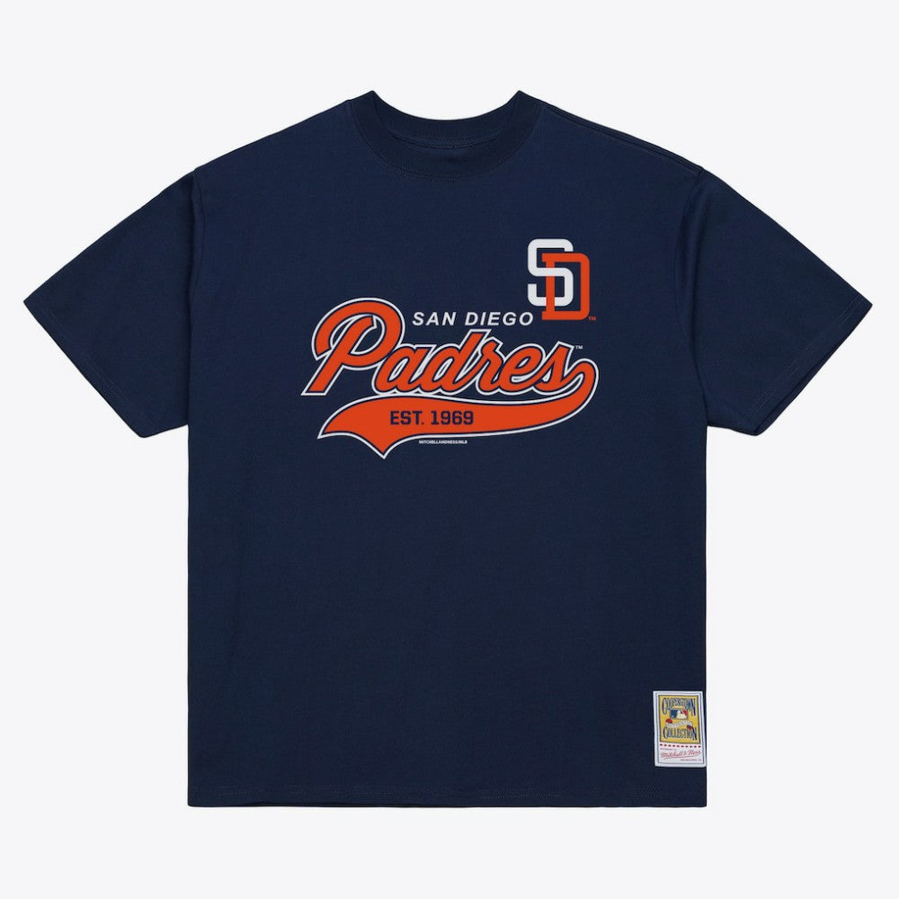 San Diego Padres Mitchell & Ness Script Sweep Arch T-Shirt - MLB T-shirts