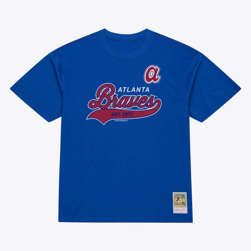 Atlanta Braves Mitchell & Ness Script Sweep Arch T-Shirt - MLB T-shirts