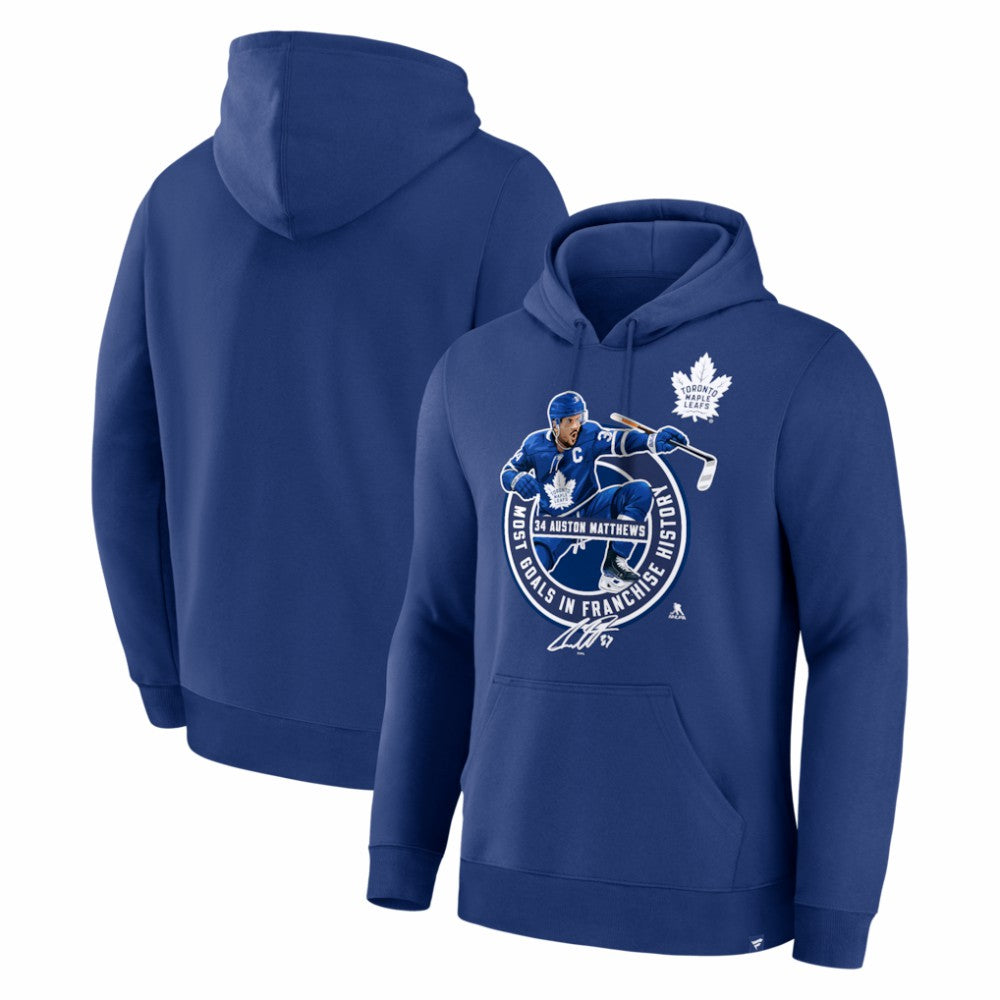 Auston Matthews Toronto Maple Leafs Most Goals in Franchise History Hoodie -  NHL Hoodies