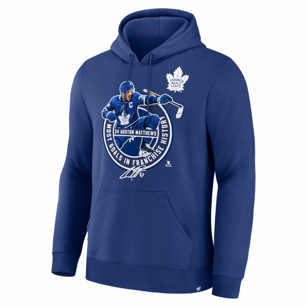 Auston Matthews Toronto Maple Leafs Most Goals in Franchise History Hoodie -  NHL Hoodies