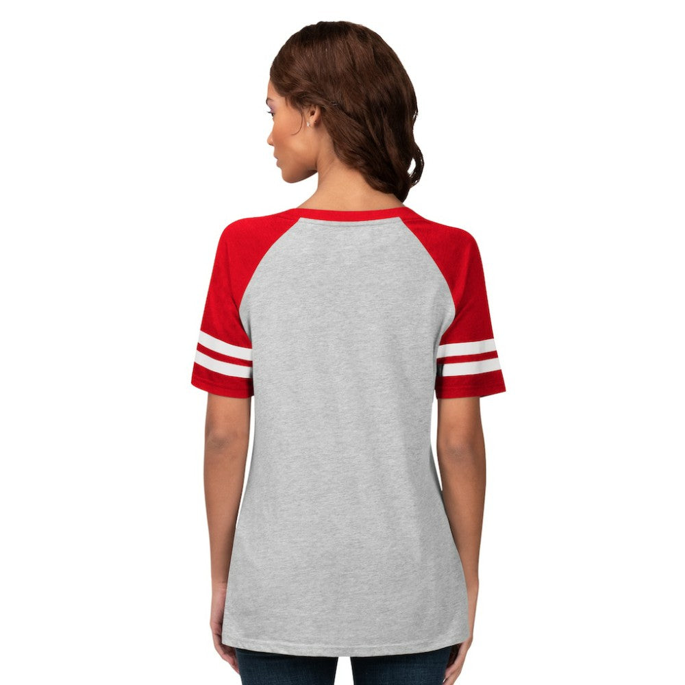 Philadelphia Phillies G-III 4Her by Carl Banks Women's Goal Line Raglan V-Neck T-Shirt - MLB T-shirts