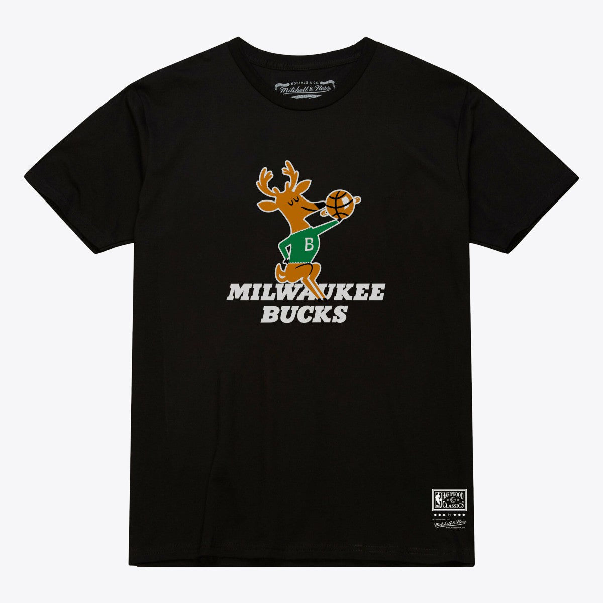 Black Milwaukee Bucks Unisex Hardwood Classics Arch T-Shirt | NBA
