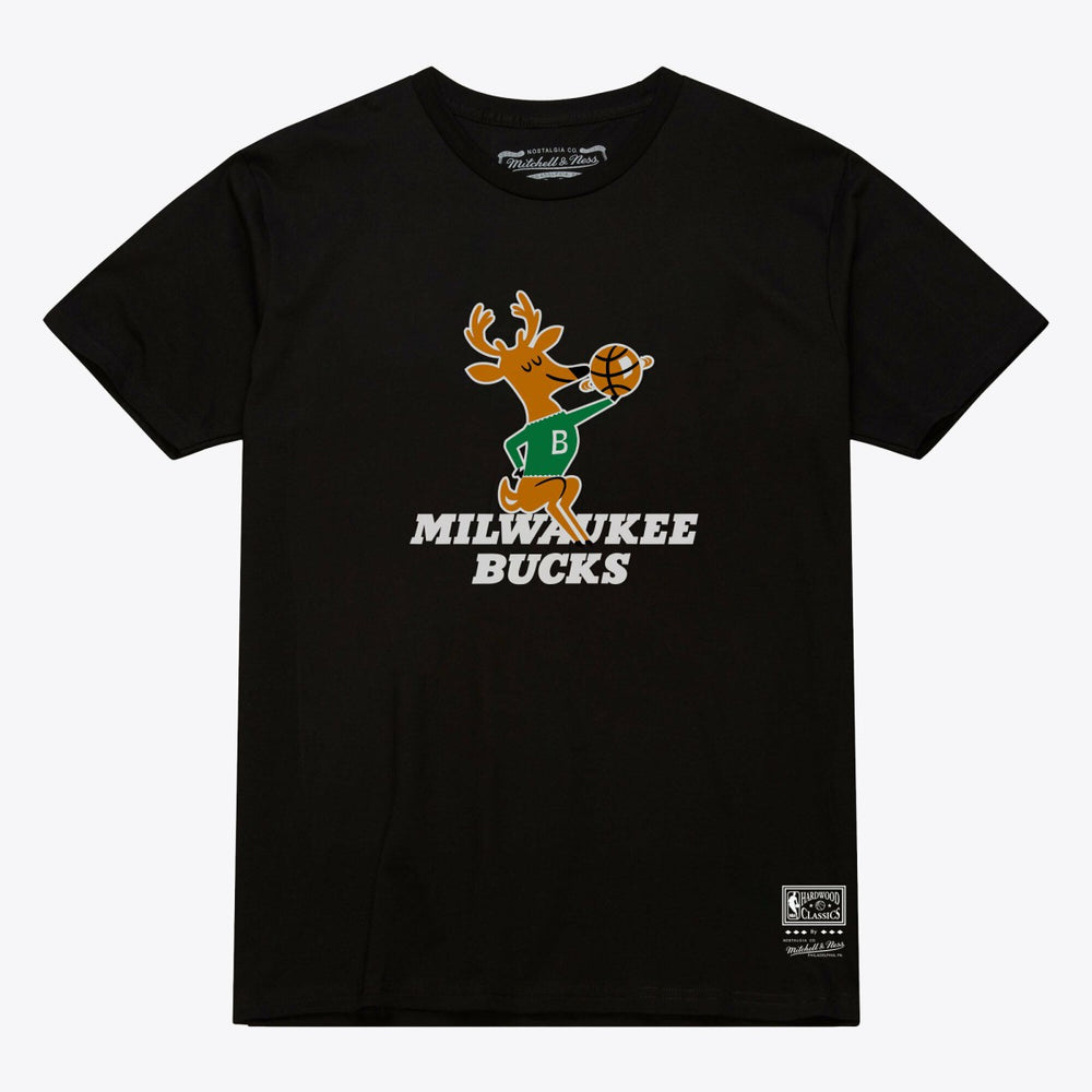 Black Milwaukee Bucks Unisex Hardwood Classics Arch T-Shirt | NBA