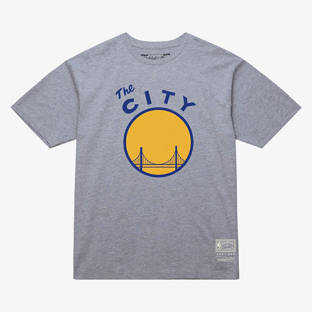 Heather Gray Golden State Warriors Unisex Hardwood Classics Arch T-Shirt sale | NBA