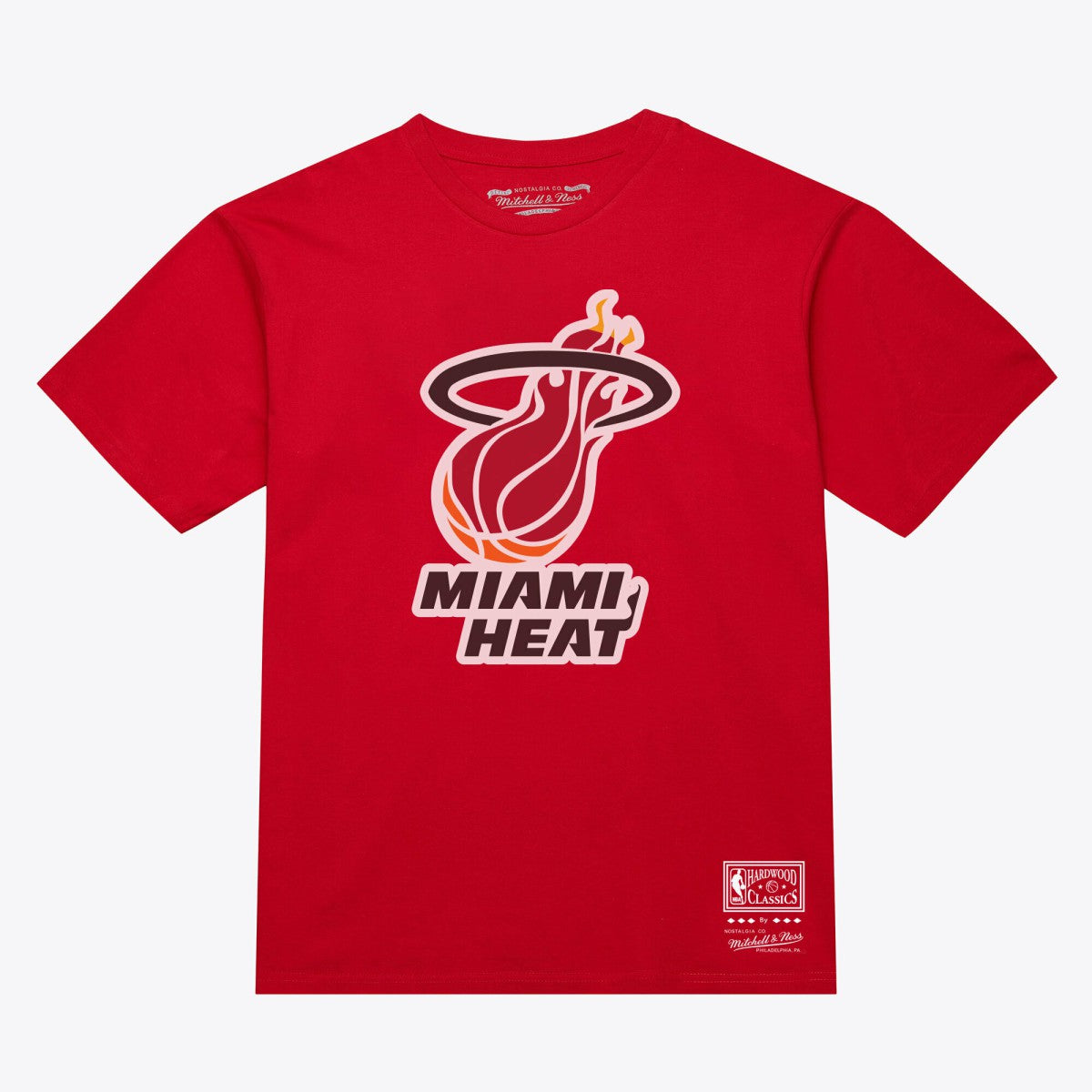 Red Miami Heat Unisex Hardwood Classics Arch T-Shirt | NBA