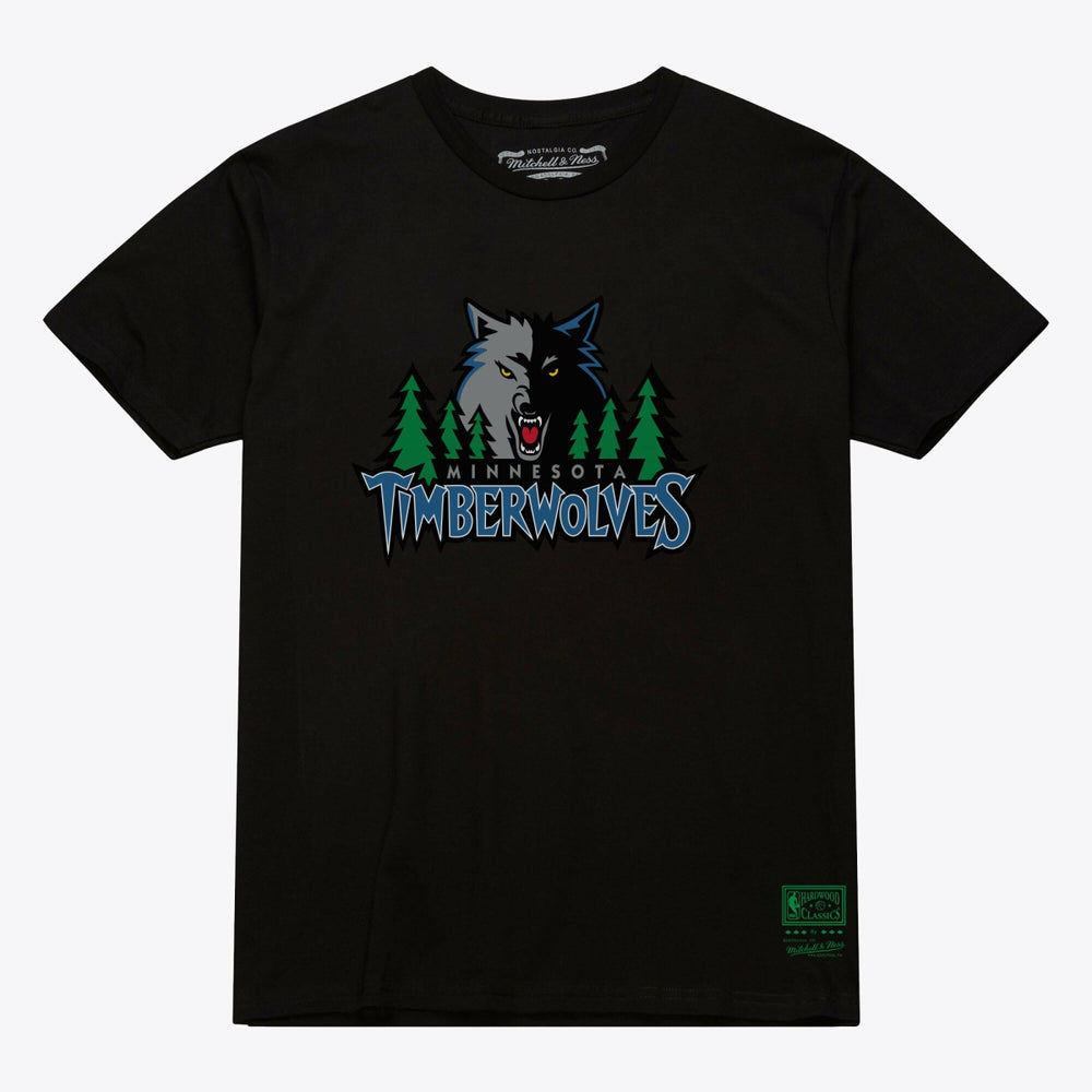 Black Minnesota Timberwolves Unisex Hardwood Classics Arch T-Shirt | NBA