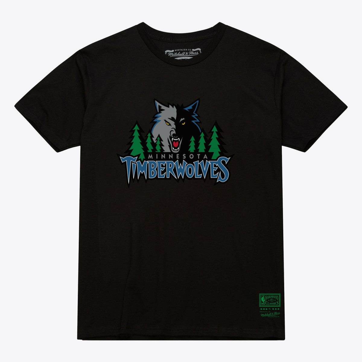 Black Minnesota Timberwolves Unisex Hardwood Classics Arch T-Shirt | NBA