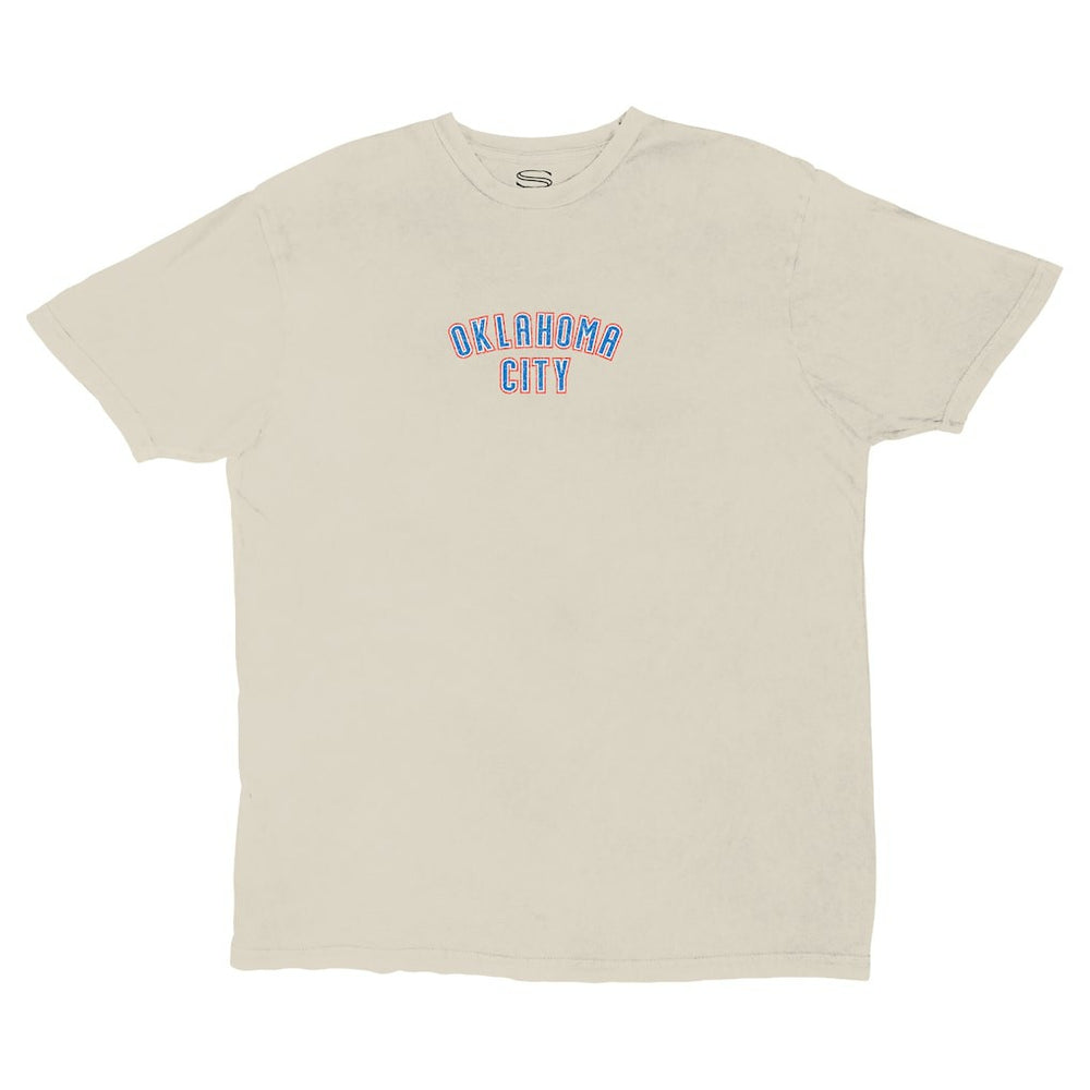 White Oklahoma City Thunder Stadium Essentials Unisex Get Back Vintage T-Shirt | NBA