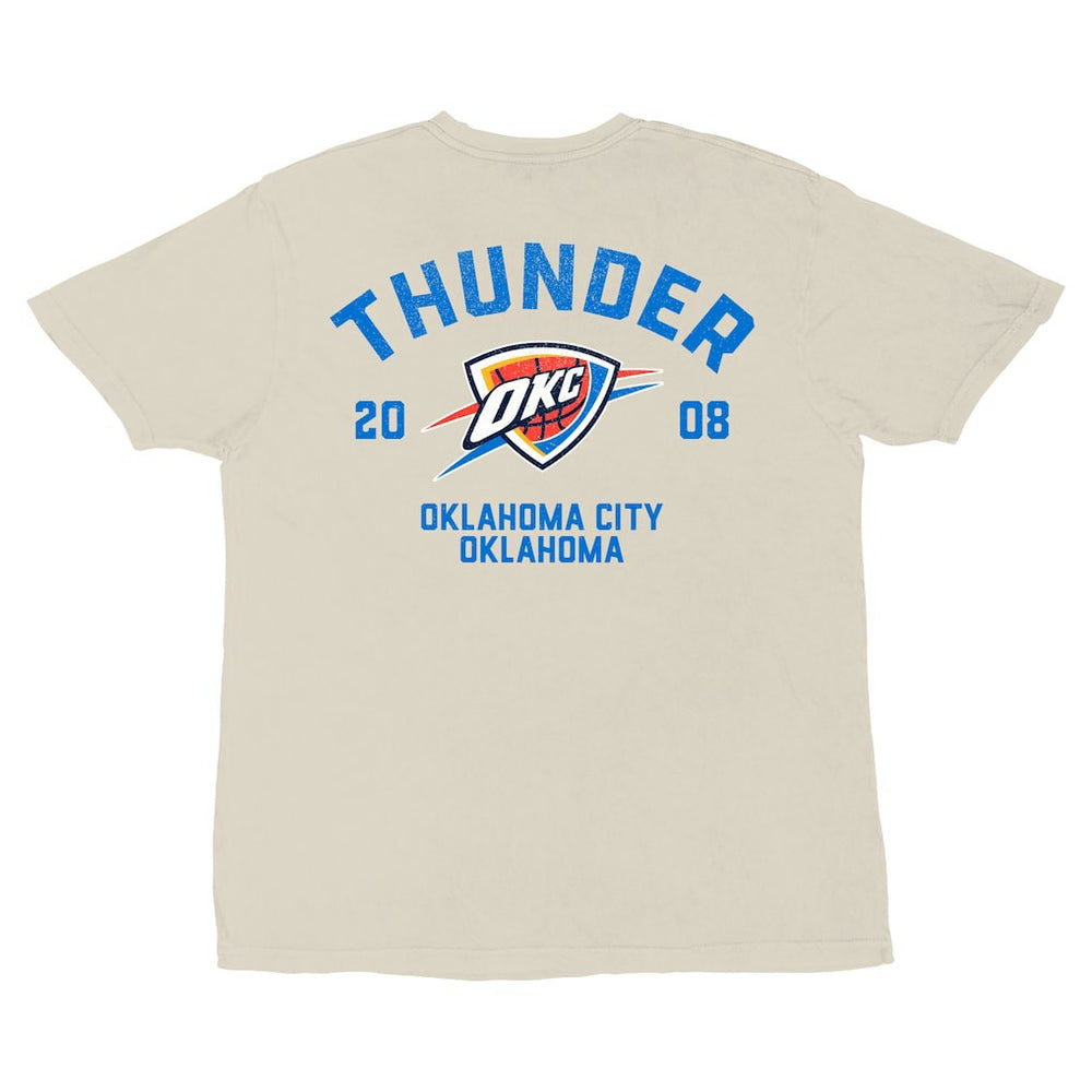 White Oklahoma City Thunder Stadium Essentials Unisex Get Back Vintage T-Shirt | NBA