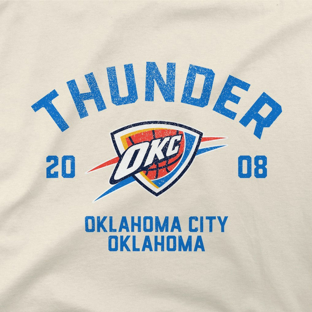 White Oklahoma City Thunder Stadium Essentials Unisex Get Back Vintage T-Shirt | NBA