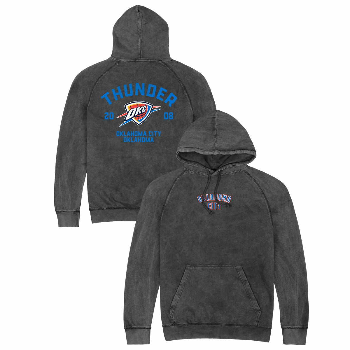 Black Oklahoma City Thunder Stadium Essentials Unisex Get Back Vintage Raglan Hoodie | NBA