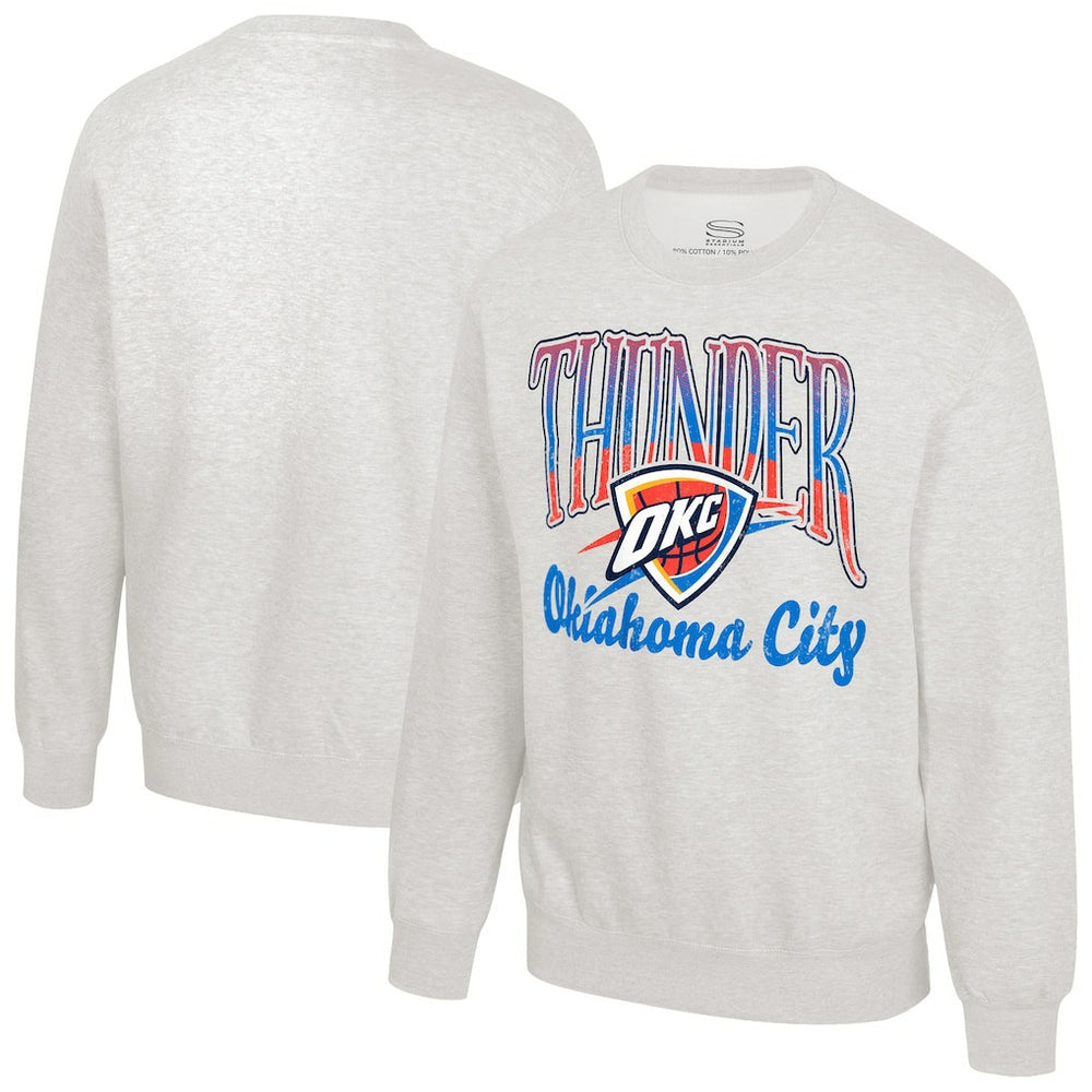 Oatmeal Oklahoma City Thunder Stadium Essentials Unisex Sky High Fleece Sweatshirt | NBA