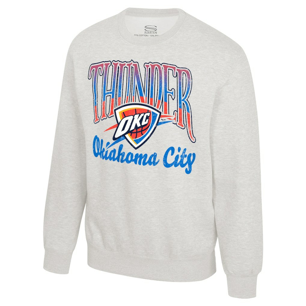 Oatmeal Oklahoma City Thunder Stadium Essentials Unisex Sky High Fleece Sweatshirt | NBA
