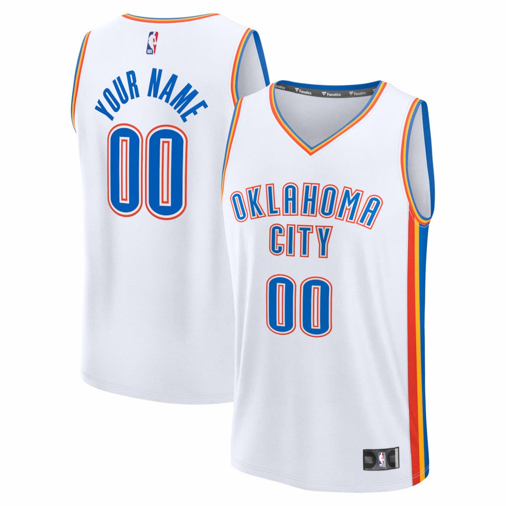 White Oklahoma City Thunder Youth Fastbreak Custom Jersey | NBA
