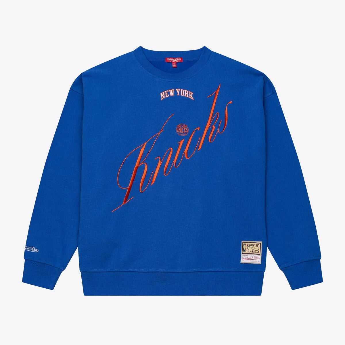 Royal New York Knicks Women's Hardwood Classics Script Lightweight Sweatshirt | NBA