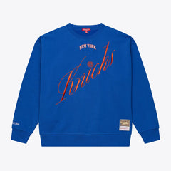 Royal New York Knicks Women's Hardwood Classics Script Lightweight Sweatshirt | NBA