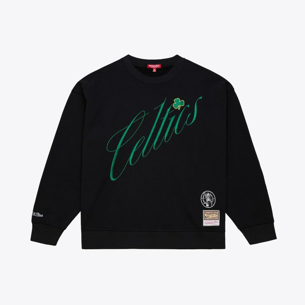 Black Boston Celtics Women's Hardwood Classics Script Lightweight Sweatshirt | NBA