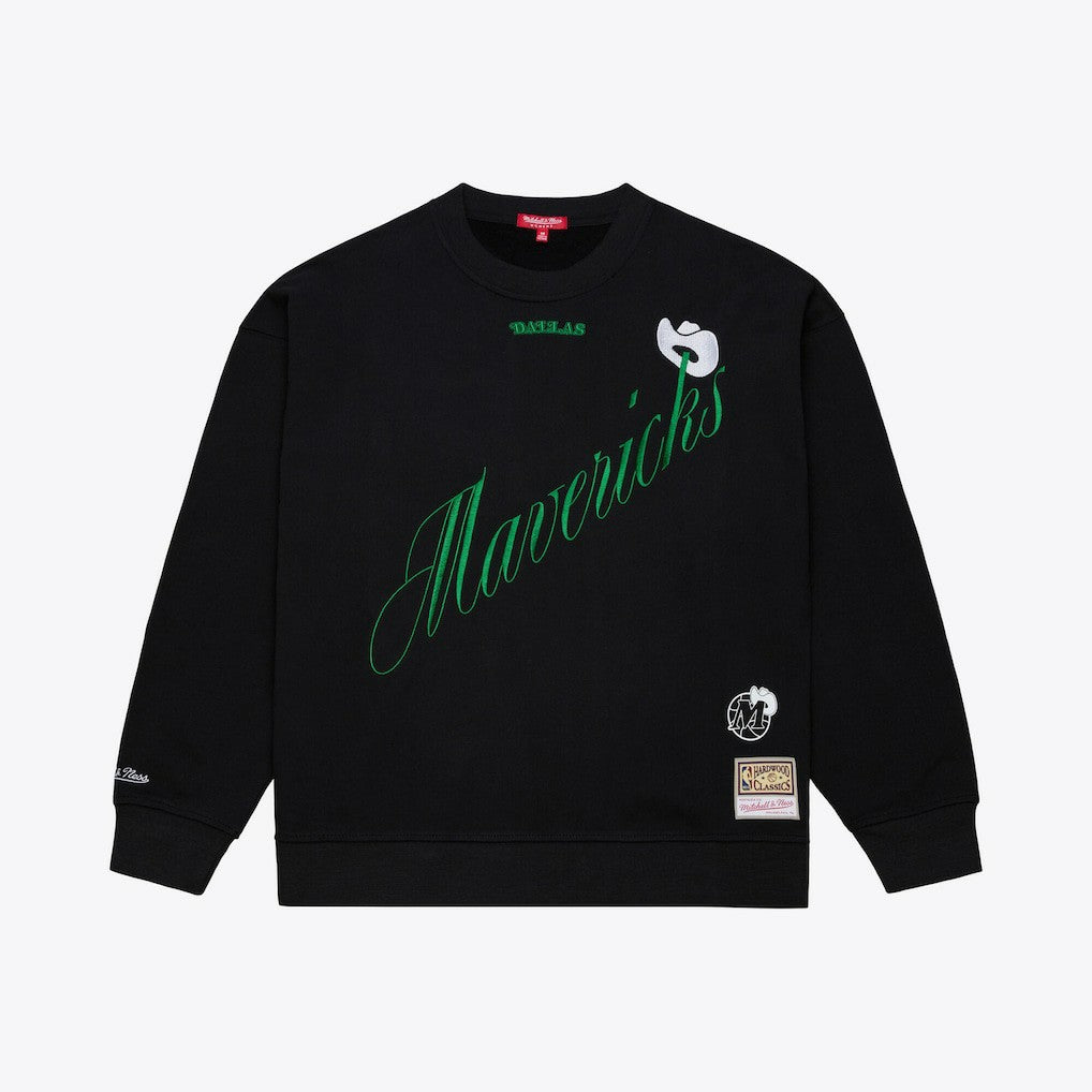 Black Dallas Mavericks Women's Hardwood Classics Script Lightweight Sweatshirt sale | NBA