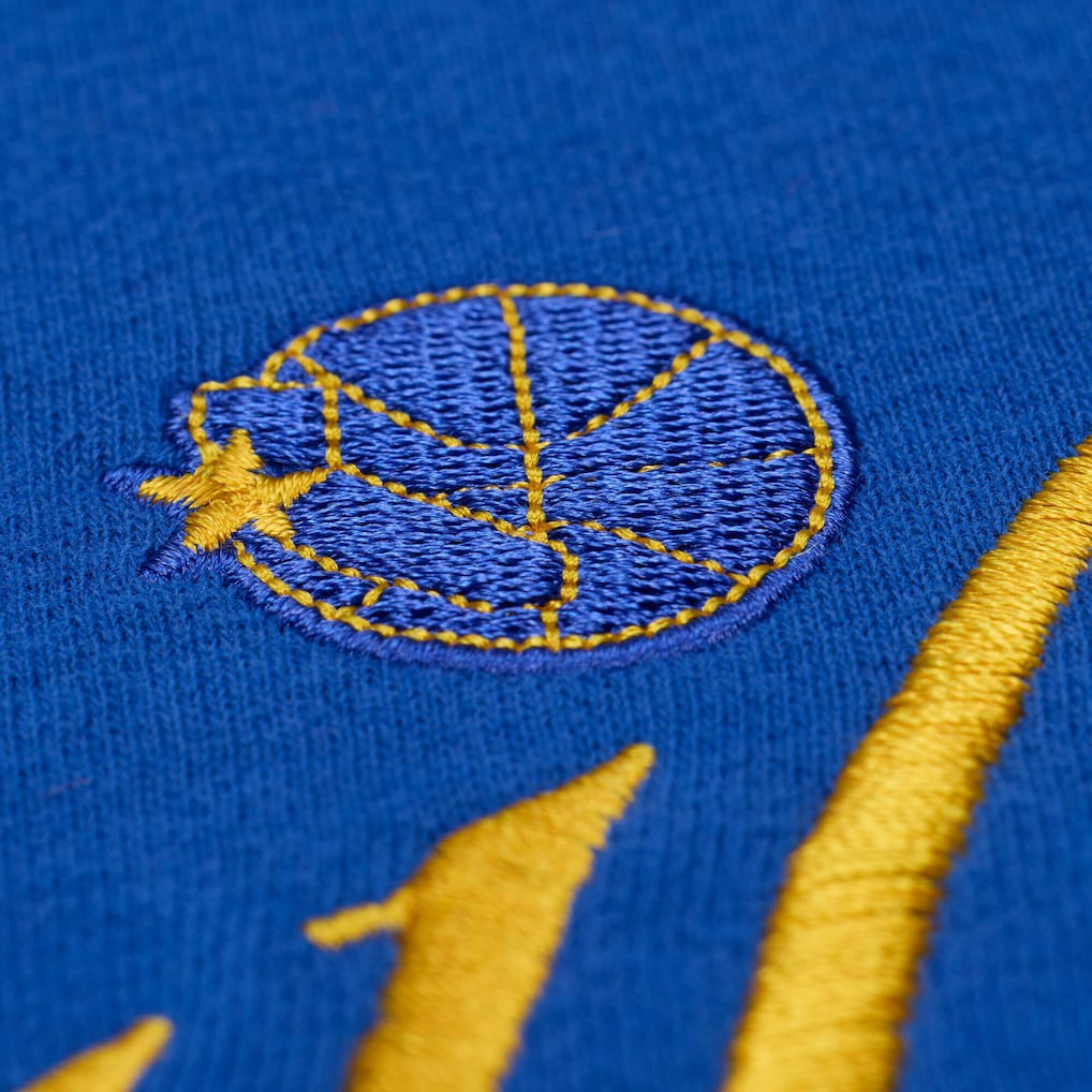 Royal Golden State Warriors Women's Hardwood Classics Script Lightweight Sweatshirt sale | NBA
