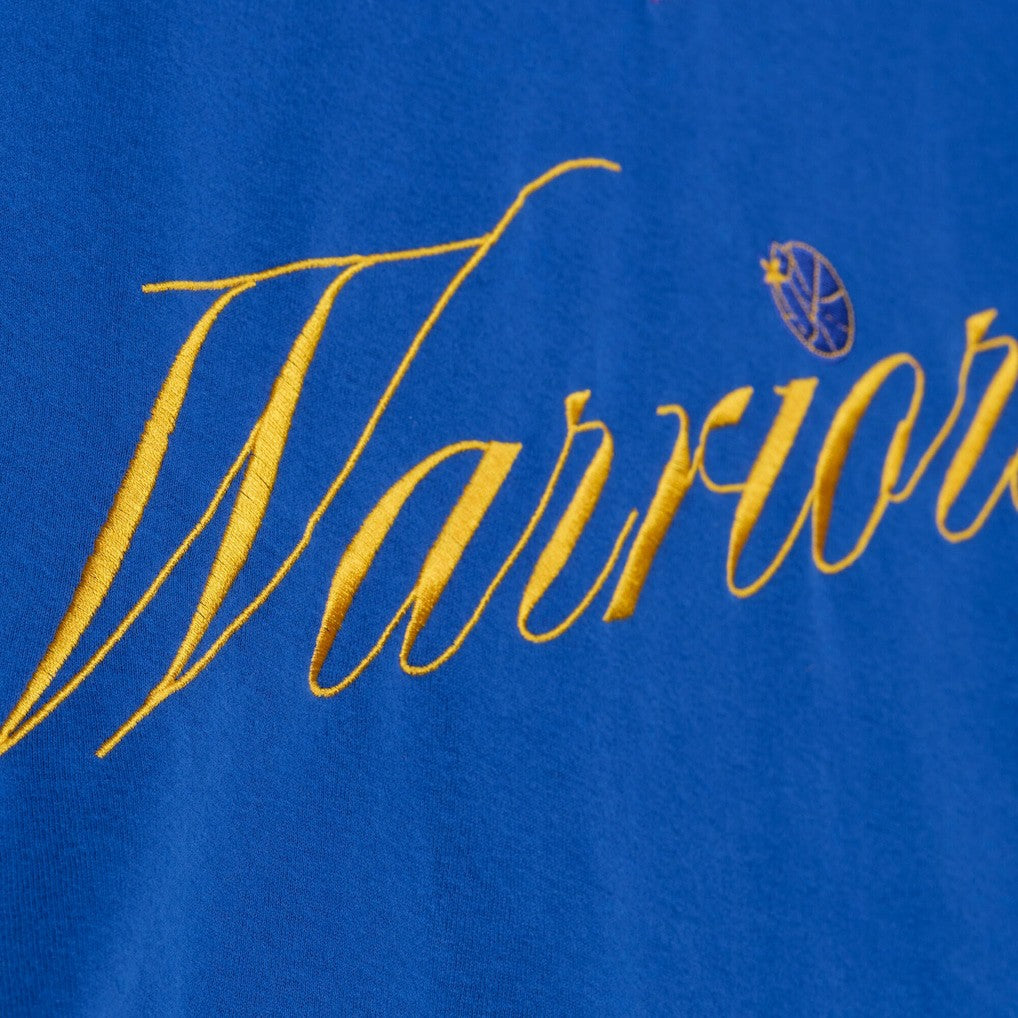 Royal Golden State Warriors Women's Hardwood Classics Script Lightweight Sweatshirt sale | NBA