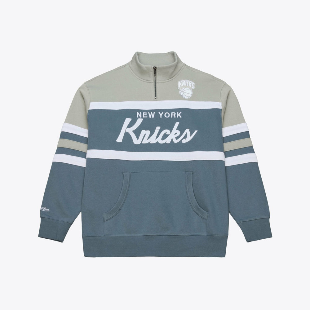 Blue New York Knicks Thunderstorm Head Coach Quarter-Zip Jacket | NBA