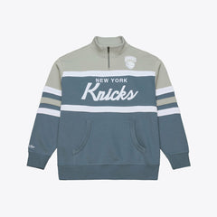 Blue New York Knicks Thunderstorm Head Coach Quarter-Zip Jacket | NBA