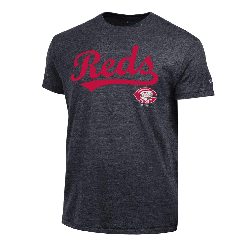 Cincinnati Reds Champion Cooperstown Wordmark Lockup Tri-Blend T-Shirt - MLB T-shirts
