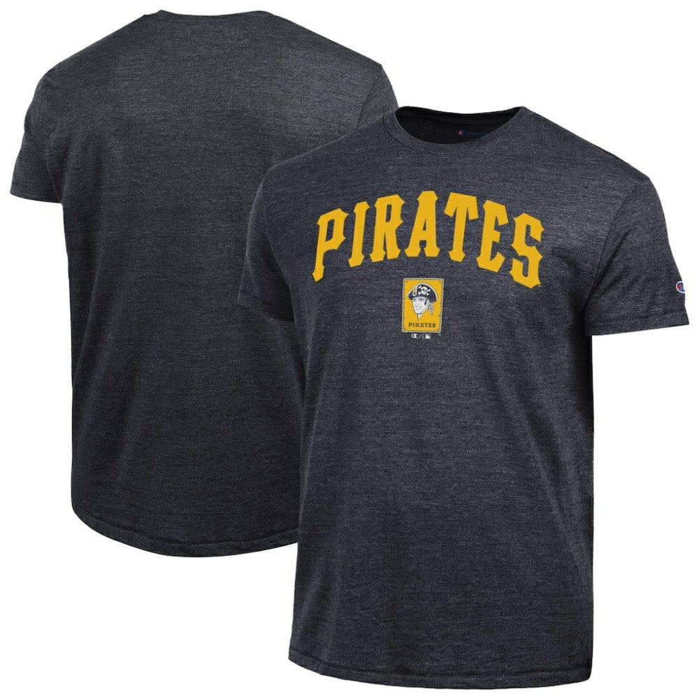 Pittsburgh Pirates Champion Cooperstown Wordmark Lockup Tri-Blend T-Shirt - MLB T-shirts