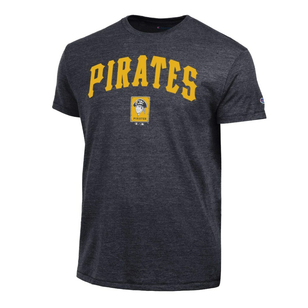 Pittsburgh Pirates Champion Cooperstown Wordmark Lockup Tri-Blend T-Shirt - MLB T-shirts