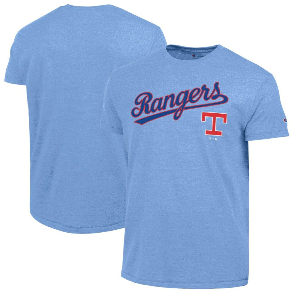 Texas Rangers Champion Cooperstown Wordmark Lockup Tri-Blend T-Shirt - MLB T-shirts
