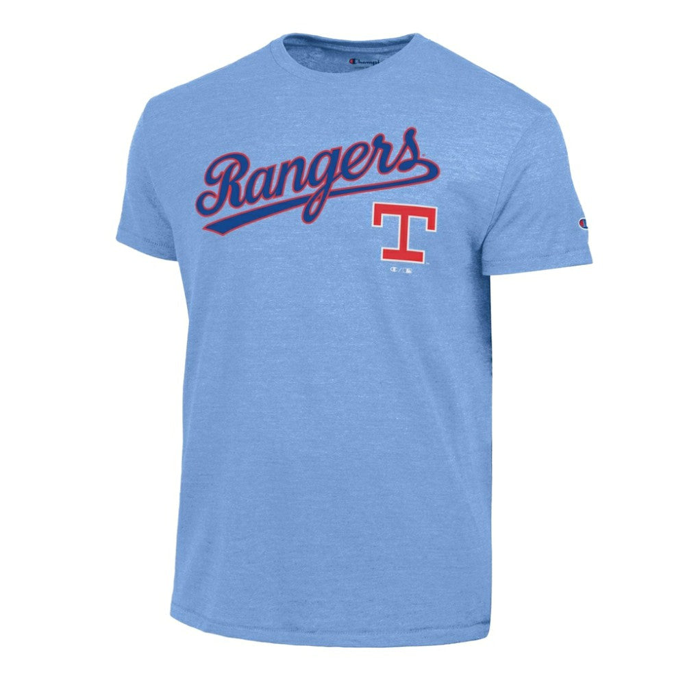 Texas Rangers Champion Cooperstown Wordmark Lockup Tri-Blend T-Shirt - MLB T-shirts