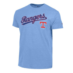 Texas Rangers Champion Cooperstown Wordmark Lockup Tri-Blend T-Shirt - MLB T-shirts
