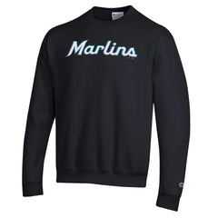 Miami Marlins Champion Powerblend Wordmark Sweatshirt - MLB Sweatshirts