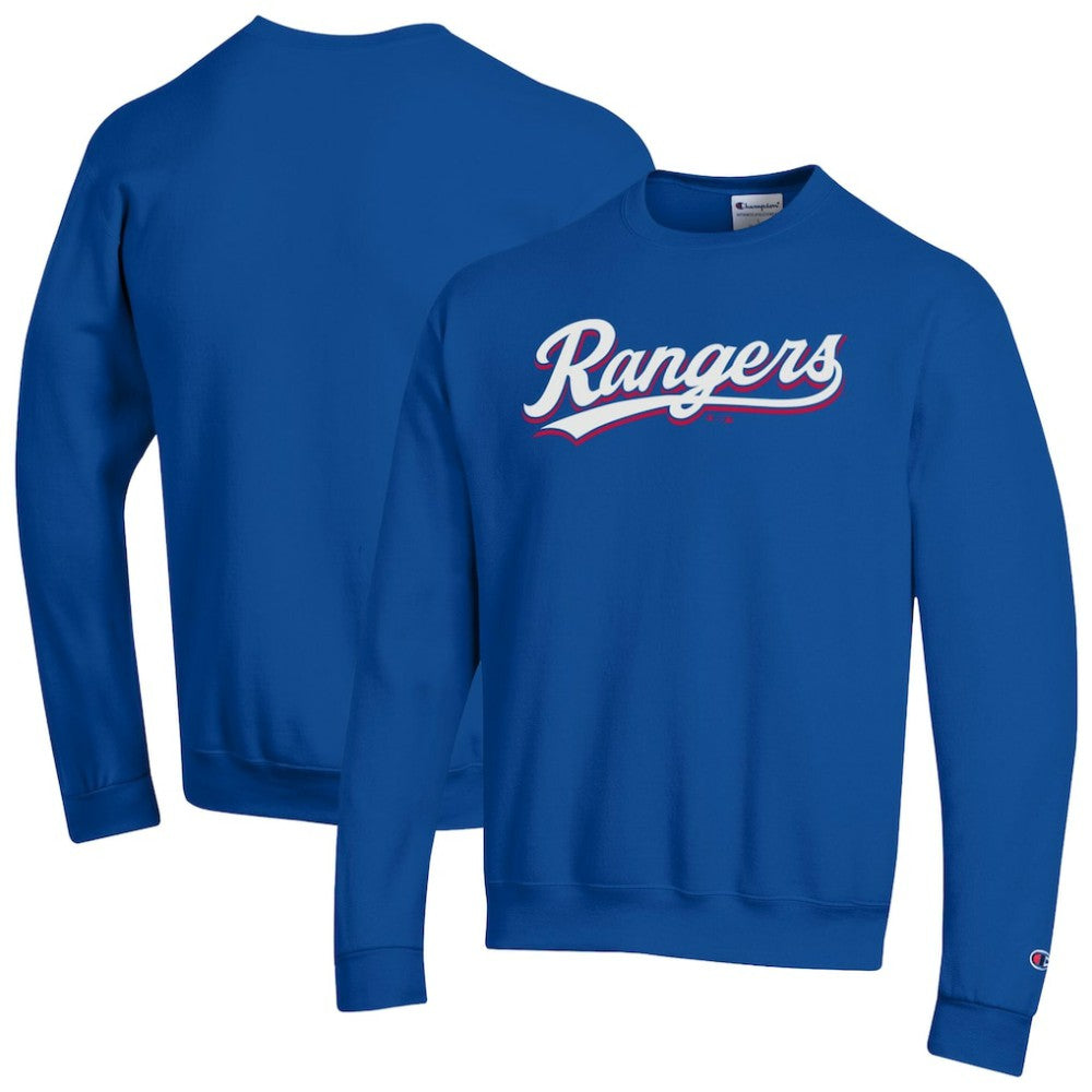 Texas Rangers Champion Powerblend Wordmark Sweatshirt - MLB Sweatshirts