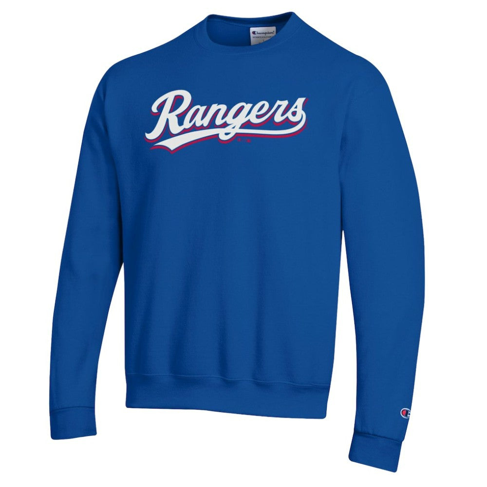 Texas Rangers Champion Powerblend Wordmark Sweatshirt - MLB Sweatshirts