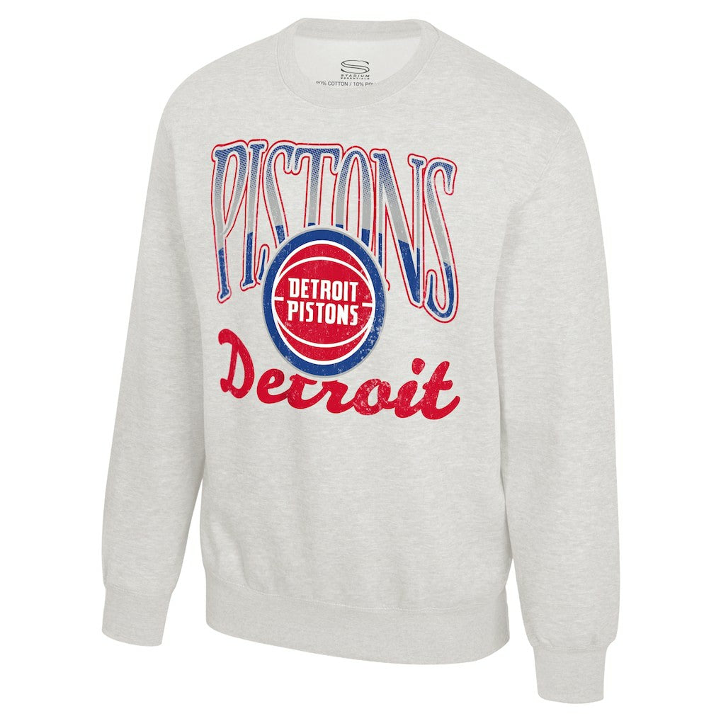 Oatmeal Detroit Pistons Stadium Essentials Unisex Sky High Fleece Sweatshirt sale | NBA