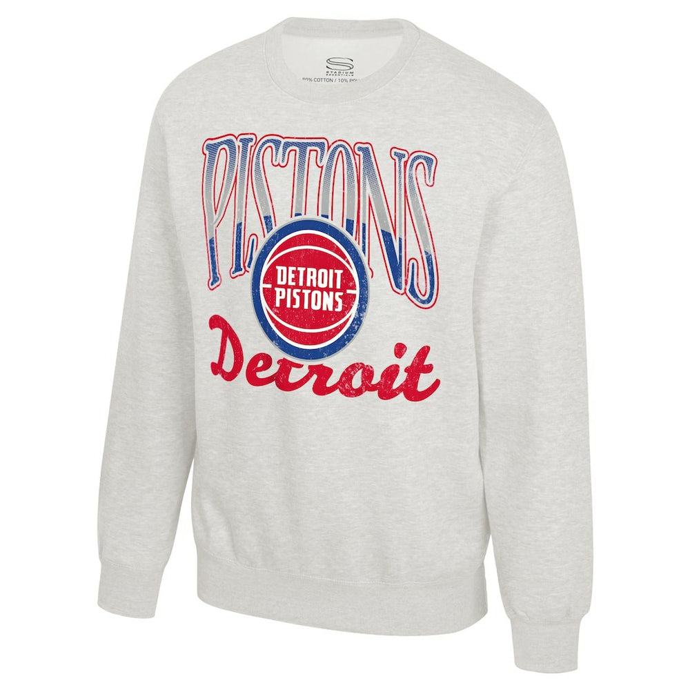 Oatmeal Detroit Pistons Stadium Essentials Unisex Sky High Fleece Sweatshirt sale | NBA