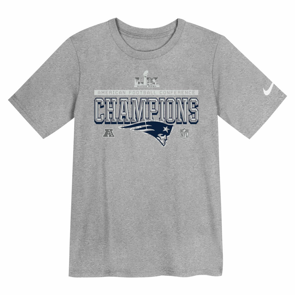 New England Patriots Preschool 2025 AFC Champions Locker Room Trophy Collection T-Shirt | NFL Near me