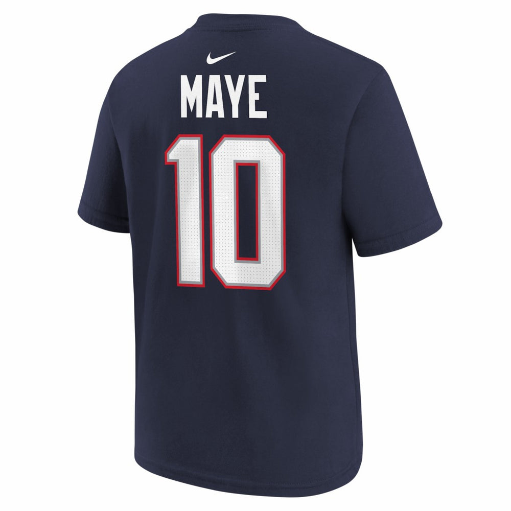 New England Patriots Drake Maye  Youth Super Bowl LX Patch Name & Number T-Shirt | NFL Hot
