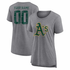 Athletics Women's Heritage Personalized Any Name & Number Tri-Blend T-Shirt - MLB T-shirts