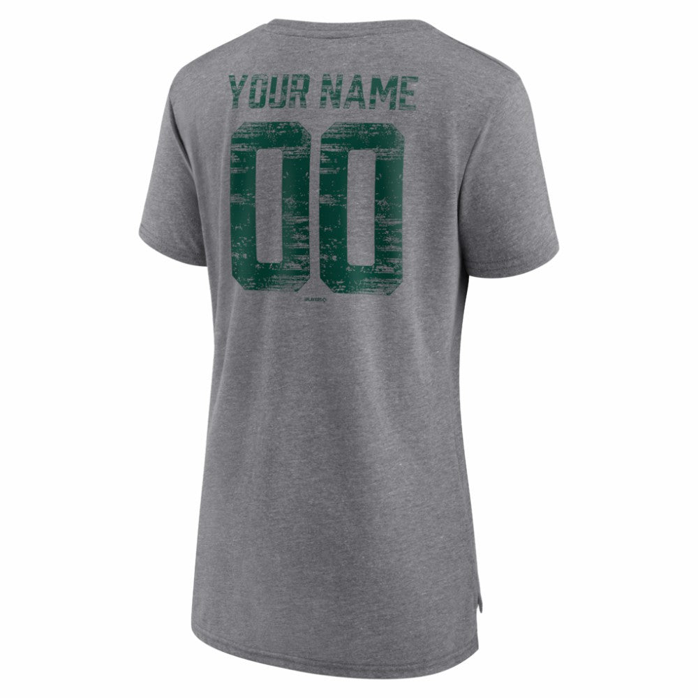 Athletics Women's Heritage Personalized Any Name & Number Tri-Blend T-Shirt - MLB T-shirts
