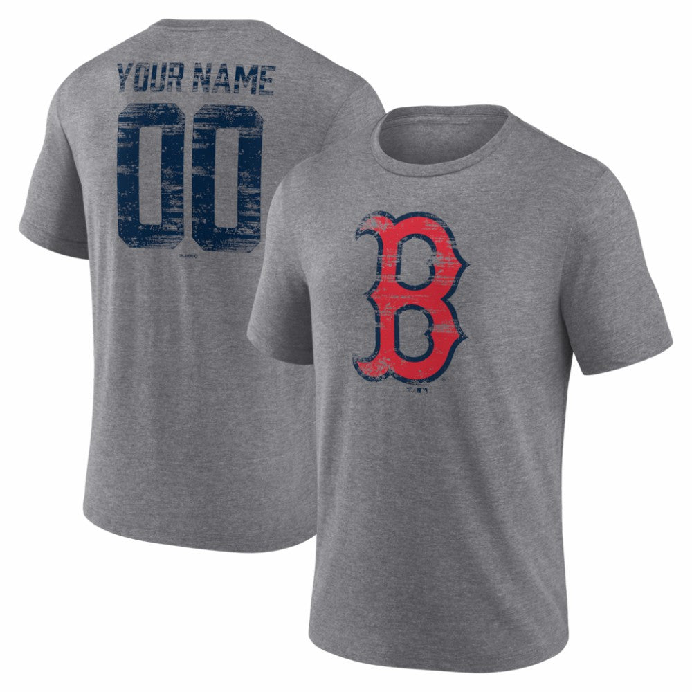 Boston Red Sox Heritage Personalized Any Name & Number Tri-Blend T-Shirt - MLB T-shirts