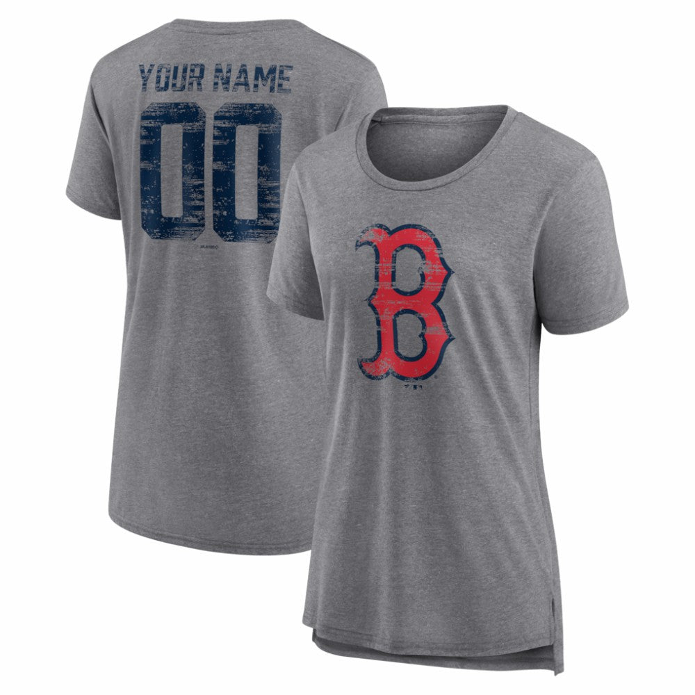Boston Red Sox Women's Heritage Personalized Any Name & Number Tri-Blend T-Shirt - MLB T-shirts