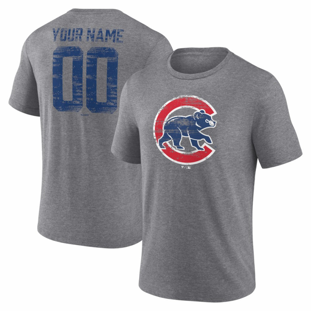 Chicago Cubs Heritage Personalized Any Name & Number Tri-Blend T-Shirt - MLB T-shirts