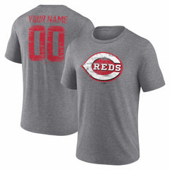 Cincinnati Reds Heritage Personalized Any Name & Number Tri-Blend T-Shirt - MLB T-shirts