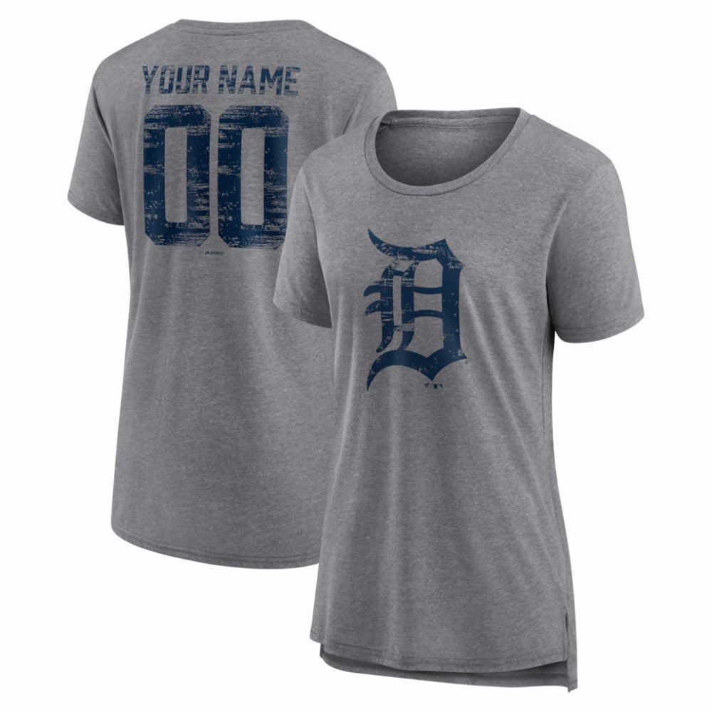 Detroit Tigers Women's Heritage Personalized Any Name & Number Tri-Blend T-Shirt - MLB T-shirts