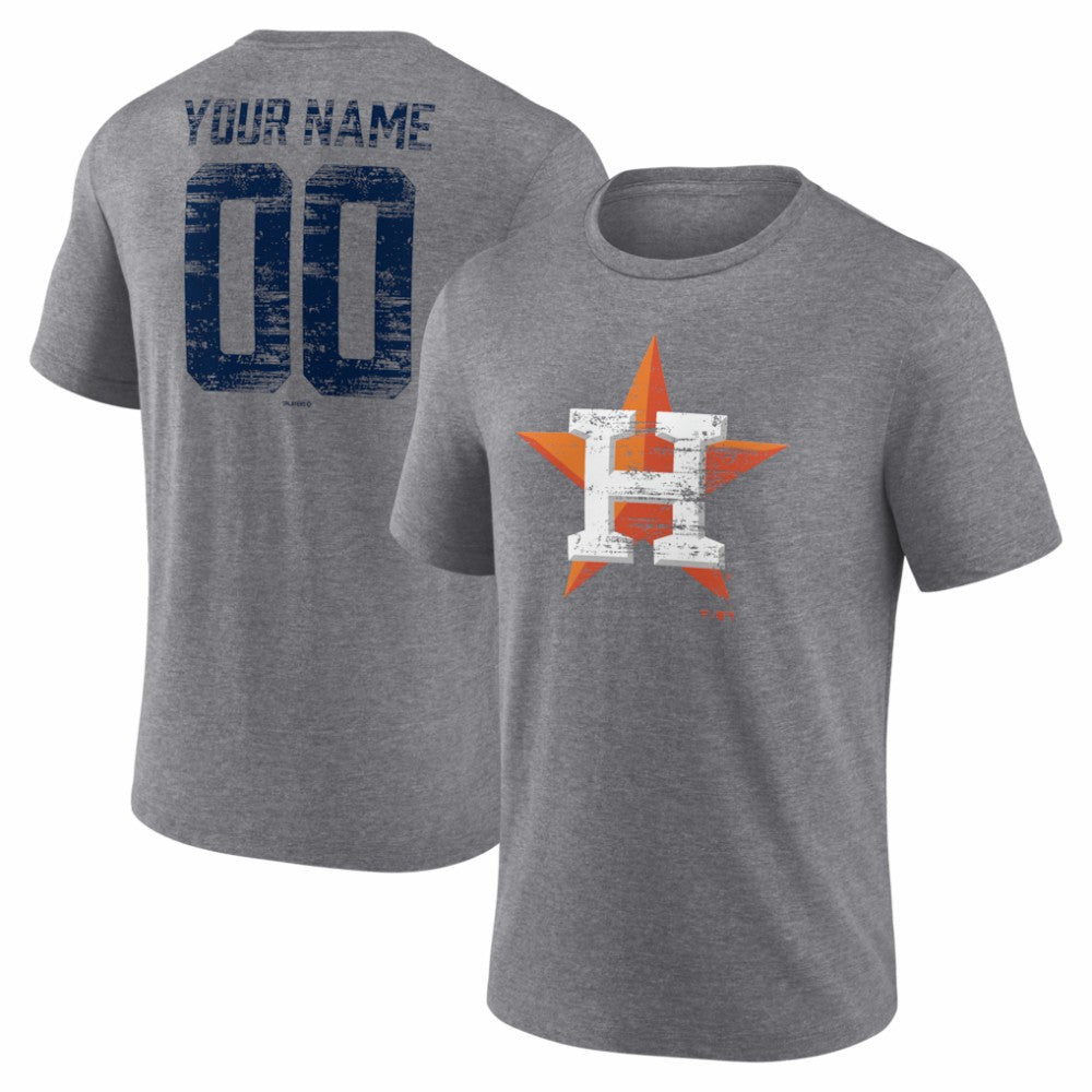 Houston Astros Heritage Personalized Any Name & Number Tri-Blend T-Shirt - MLB T-shirts
