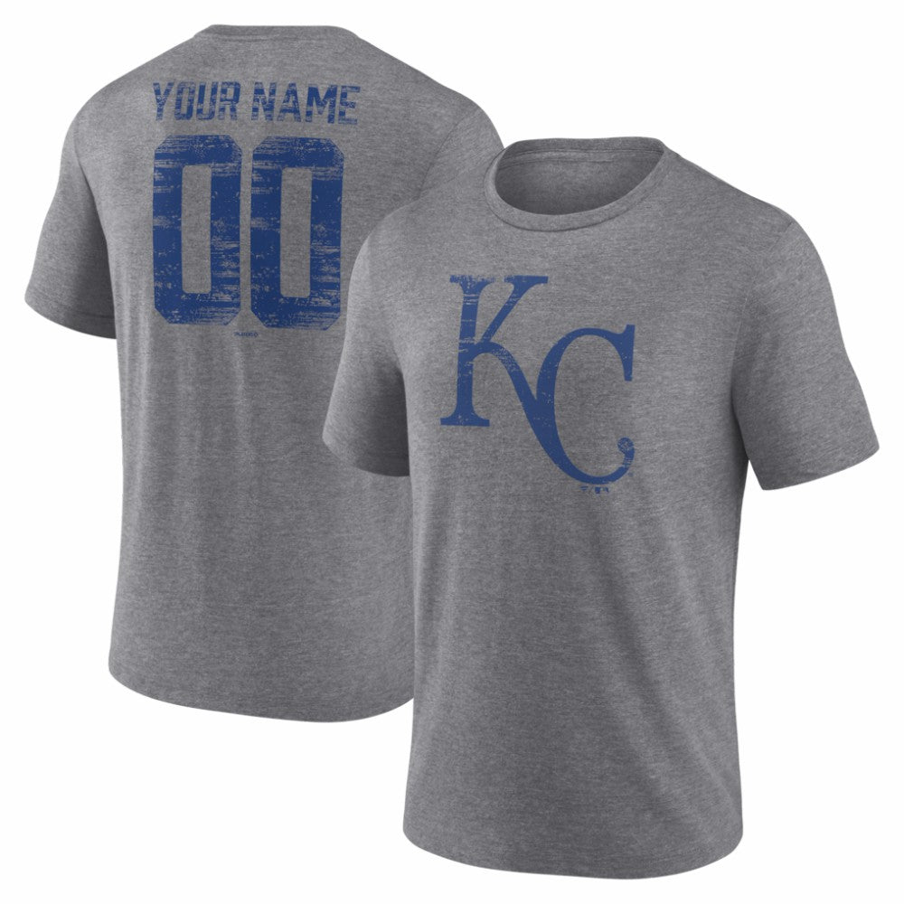 Kansas City Royals Heritage Personalized Any Name & Number Tri-Blend T-Shirt - MLB T-shirts
